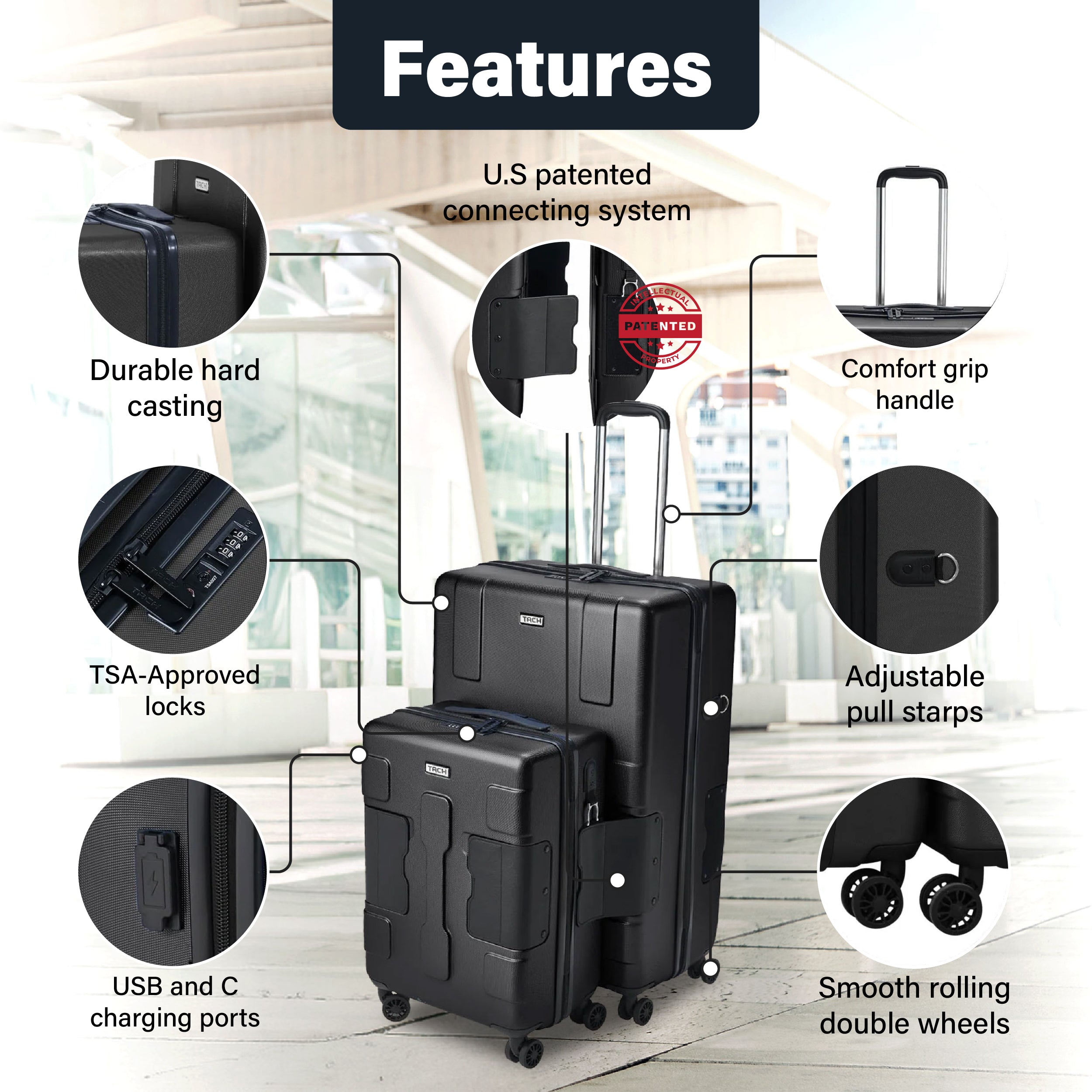 taki 黒1/2フル ※2セット TACH V3.1 - 2 Piece Set | TACH Luggage – Tach Luggage