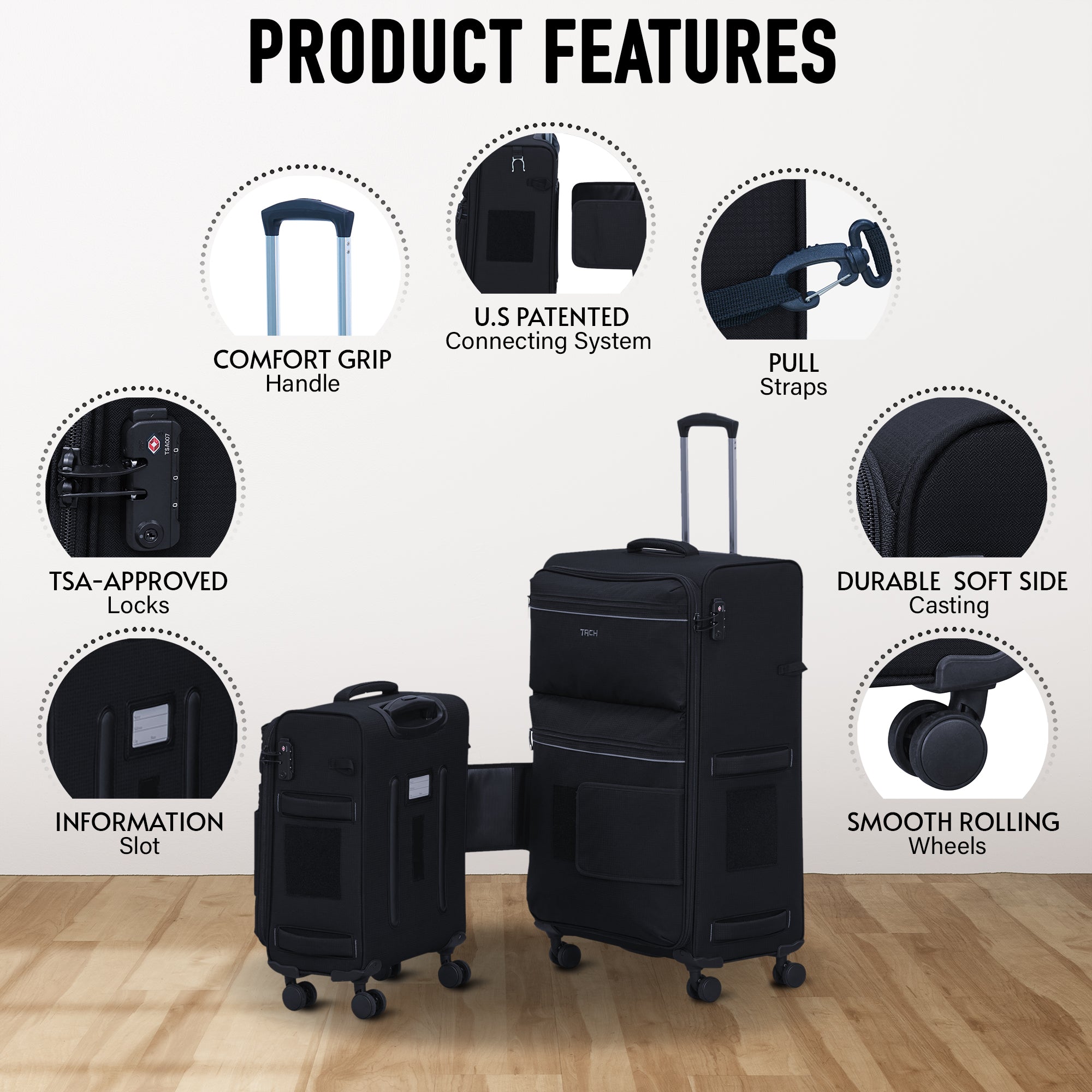 TACH Lite 3 Piece Set | TACH Luggage – Tach Luggage