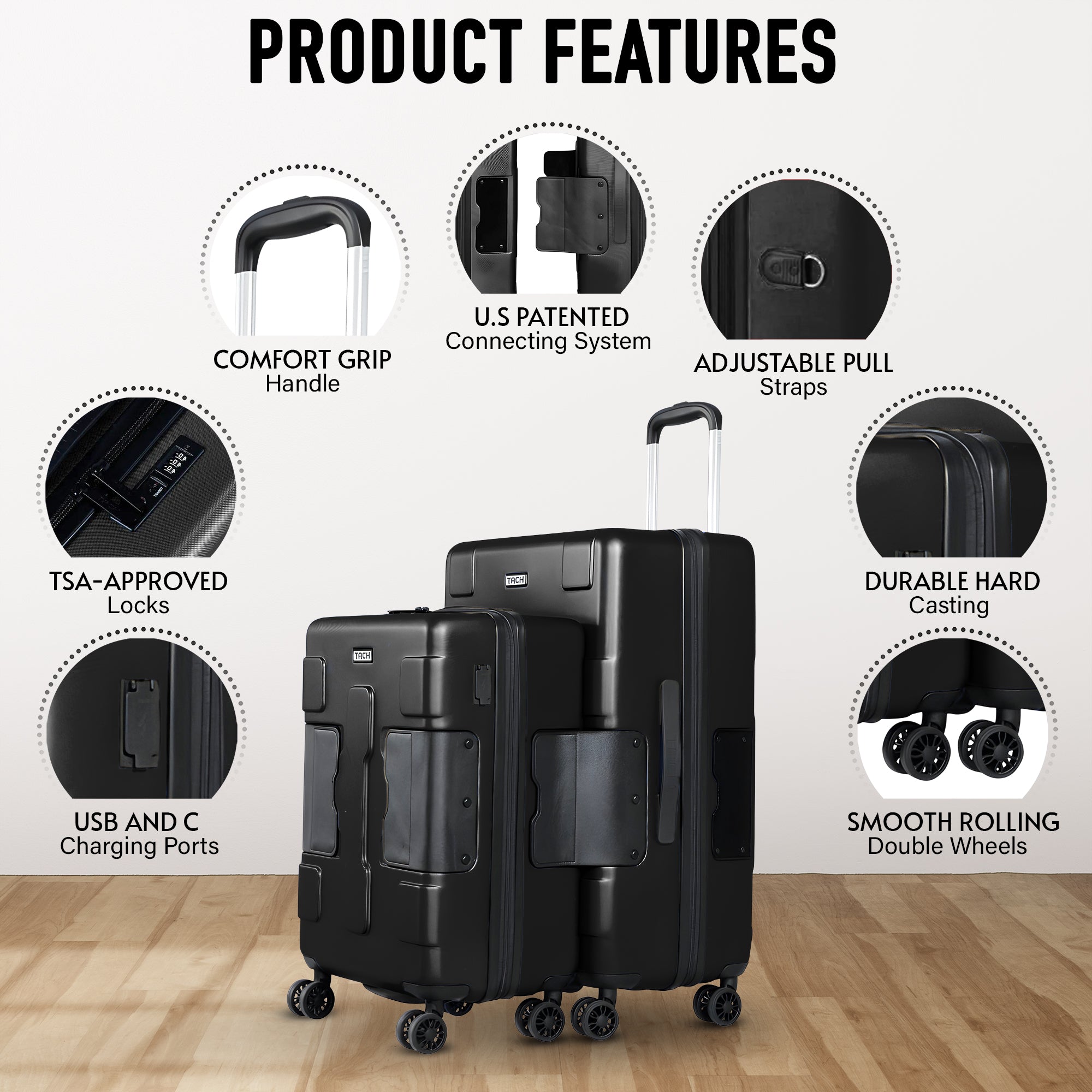 TACH V3 2pc set Medium and Carry-on | TACH Luggage – Tach Luggage