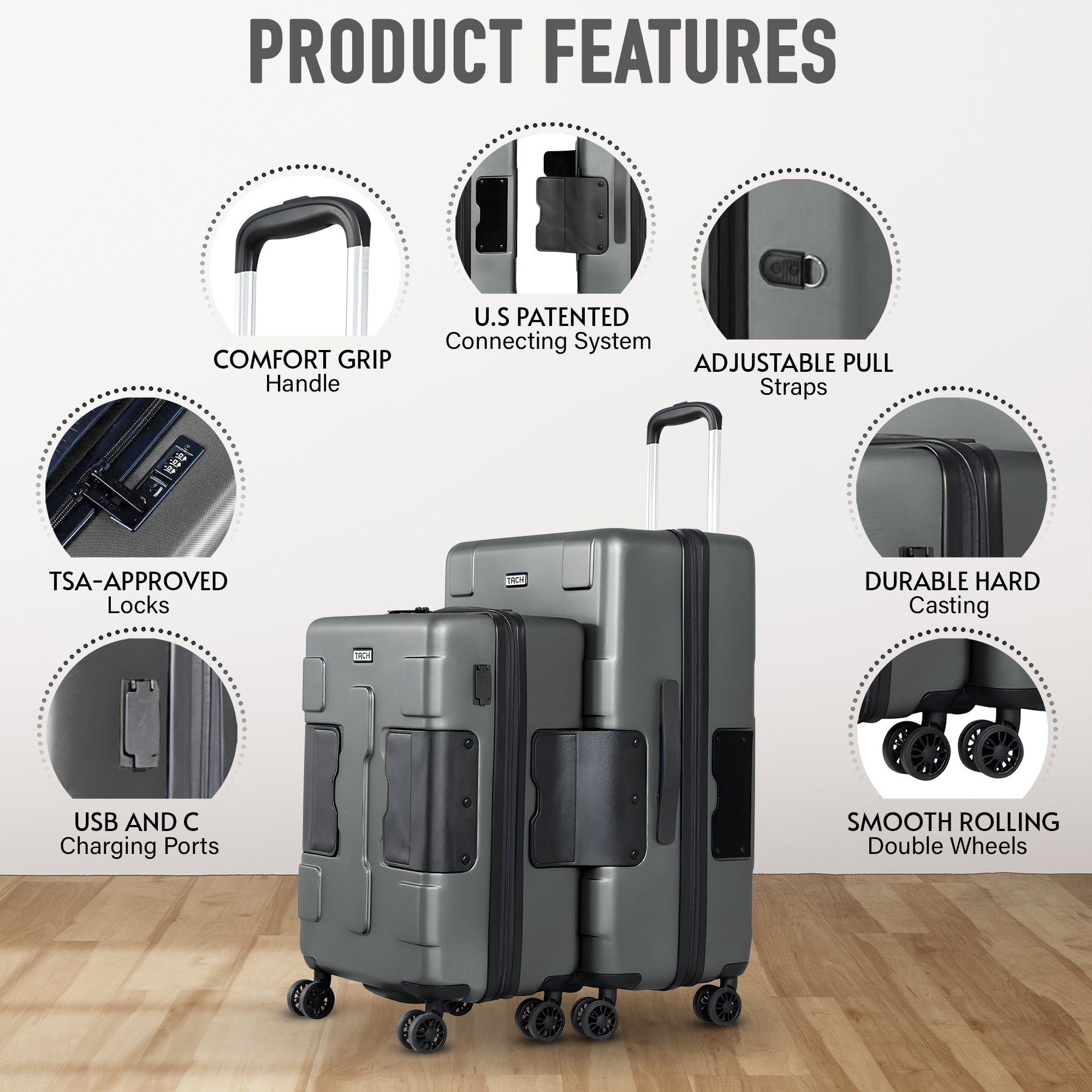 TACH V3 2pc set Medium and Carry-on | TACH Luggage – Tach Luggage