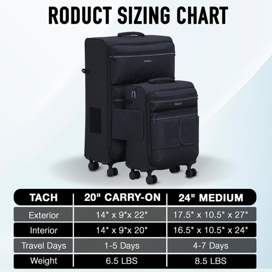 New TACH Samba 2pc Set Large and Carryon
