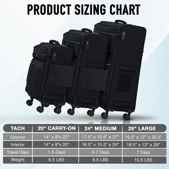 New TACH Samba 2pc Set Large and Carryon