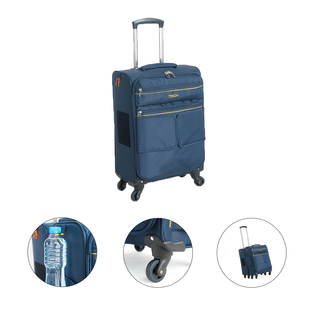 rolling luggage bag blue