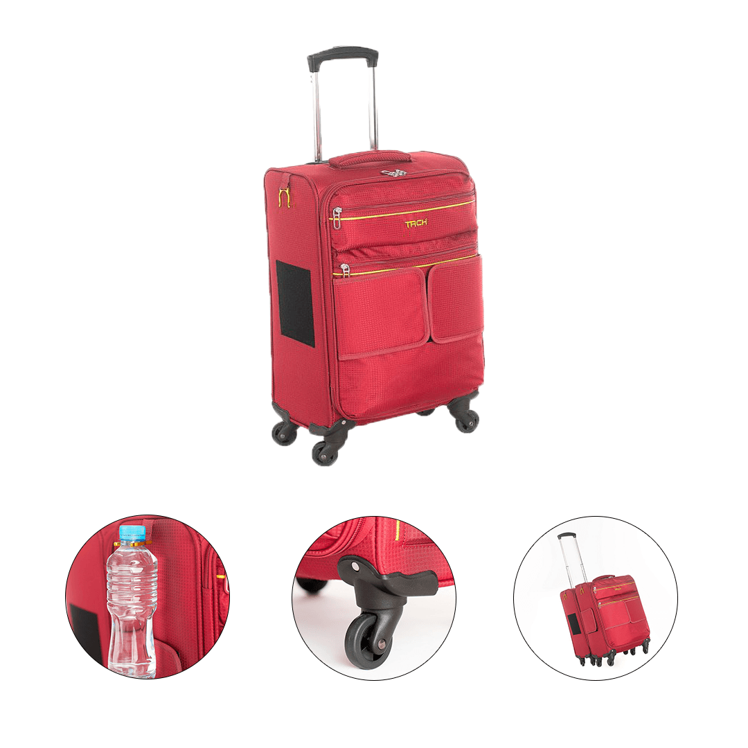 Plastic carry top on luggage